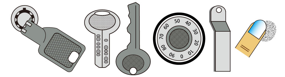 ぎざぎざの鍵、ディンプルキー、暗証番号、カードキー、八万ロックなど、様々なカギに対応